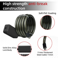 Antivol de vélo NFC sans batterie, déverrouillage sans clé par contact, câble antivol pour vélo électrique, moto, trottinette électrique, poussette, skateboard