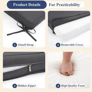 High-Density Waterproof &amp; Fade-Resistant Outdoor <strong>Bench</strong> Seat Cushions with Removable Cover for Patio Gardens &amp; Swings - Product Image 5