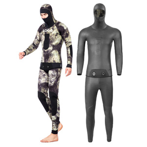 3.5mm bayan erkekler iki parçalı mızrak balıkçılık Freediving Camo Suit Spearfishing neopren pürüzsüz cilt açık hücre Wetsuit