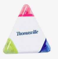 Ensemble de surligneurs triangulaires trois couleurs personnalisés avec logo 2027 – Cadeau promotionnel en gros