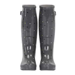 Zapatos de goma de plataforma de alta calidad y Botas de lluvia de PVC de tacón estampado de <span class=keywords><strong>rejilla</strong></span> de clase para mujer - Product Image 2