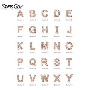 18K oro sólido Starsgem fino alfabeto letra colgante joyería laboratorio cultivado diamante DEF VS colgante collares - Product Image 1