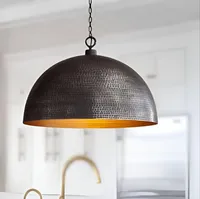 Luminaire suspendu en laiton noir martelé fait main, style marocain antique, pour îlot de cuisine, salle à manger, café
