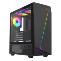 Panneau avant en fibre de carbone en vrac avec refroidisseur d'alimentation RGB de luxe blanc pour boîtier PC de gaming