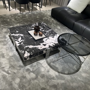 Vente en ligne d'ensemble de meubles de salon table basse moderne bon marché tables basses en marbre noir - Product Image 4