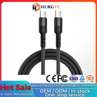 Pengisian Daya Cepat 1M 2M 60W Harga Bagus Kabel Telepon 60W Berbahan Nilon Kepang 3FT 6FT Pengisian Cepat Tipe C ke Kabel Usb C