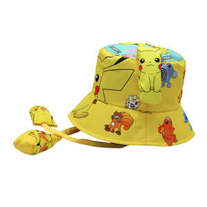 Bonitos dibujos animados de Pikachu Stitch, Mickey, Minnie, conejo, orejas móviles, <span class=keywords><strong>Airbag</strong></span>, sombreros de cubo, a prueba de sol, gorras de viaje de playa al aire libre para niños - Product Image 3
