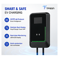 Station de recharge murale pour véhicules électriques Tpson 7KW 32A, double connecteur Type 1 Type 2, IP65, résistante aux intempéries, dispositif de recharge pour voitures électriques