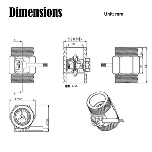 YF-DN32S 304 Ss Roestvrij Staal + Pom 3 ~ 120l/Min Roestvrijstalen Hal Sensor Waterstroom Sensor Turbine Debietmeter - Product Image 6
