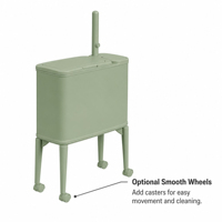 Poubelle de salle de bain et brosse WC 2-en-1 vert sauge 5L - Poubelle à ouverture par pression avec seau amovible