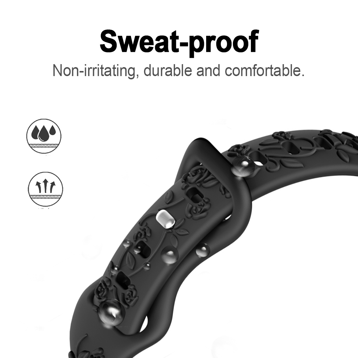 Wholesale for Luxury Rose Pattern Sport Loop Silicone Strap for Watch Series 11 10 9 46mm 42mm Breathable Colorful