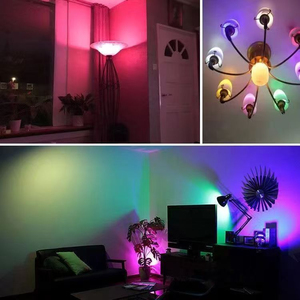 หลอดไฟ LED อัจฉริยะ ฐาน E27 เปลี่ยนสี RGB ได้ ควบคุมด้วยรีโมท ปรับความสว่างได้ แสงสีขาวกลาง 4100K อายุการใช้งาน 25000 ชั่วโมง ใช้พลังงานแสงอาทิตย์ - Product Image 4