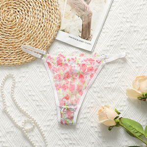 Tanga Sexy de Cintura Baja para Mujer, Colores Dulces, Encaje, Ropa Interior Transpirable y Cómoda - Product Image 3