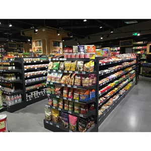 Individuelles modernes Lebensmittelgeschäft Einzelhandel Regal Metallregale Schauregal Gondola Supermarktregale