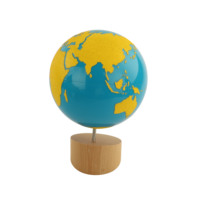 GE085 Montessori Mainan Anak Edukatif Kayu Ampelas Globe & Air