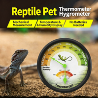 Accessoires pour terrariums d'insectes rampants, lézards, caméléons, tortues, souris, serpents : mini thermomètre et hygromètre sans piles pour animaux de compagnie