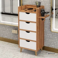 Armoire à outils pour salon de coiffure avec serrure et tiroirs, construction métallique, chariot de salon commercial, design moderne