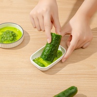 Hachoir manuel domestique pour gingembre et ail, avec récipient intégré, broyeur triangulaire pour purée de fruits pour bébé, pour la cuisine