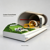 Maquette d'ingénierie de construction de tunnels sur mesure avec machine de forage et structure segmentaire