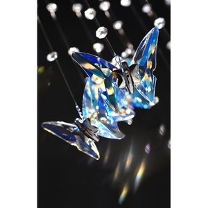 Bướm pha lê cầu thang Đèn chùm hiện đại Cristal dài treo bướm đèn chùm cho phòng khách - Product Image 5