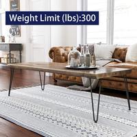 Pieds de table en acier allié noir mat robuste de 16 pouces pour table de chevet et table basse