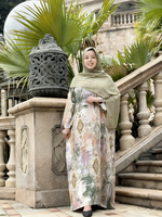Robes islamiques en lin pour femmes, col rond, manches longues, longueur cheville, modestes, style traditionnel musulman, vente en gros ODM