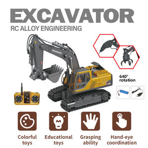 Modelo de Excavadora de Metal 2.4G, Excavadora de Aleación con Control Remoto de 14 Canales, 3 en 1, Broca Excavadora, Cabezal de Agarre para Niños - Product Image 3