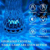 Hot 16 Couleurs Changeantes Rgb Touch Lampe Led Rose Cristal Lampe De Table Usb Romantique Led Rose Cristal Lampes De Bureau Pour Chambre Salon