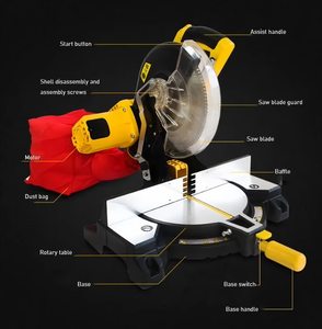 Scie à onglet coulissante professionnelle 2200W 255mm pour la découpe de <span class=keywords><strong>plinthes</strong></span> et de cadres de portes - Product Image 2
