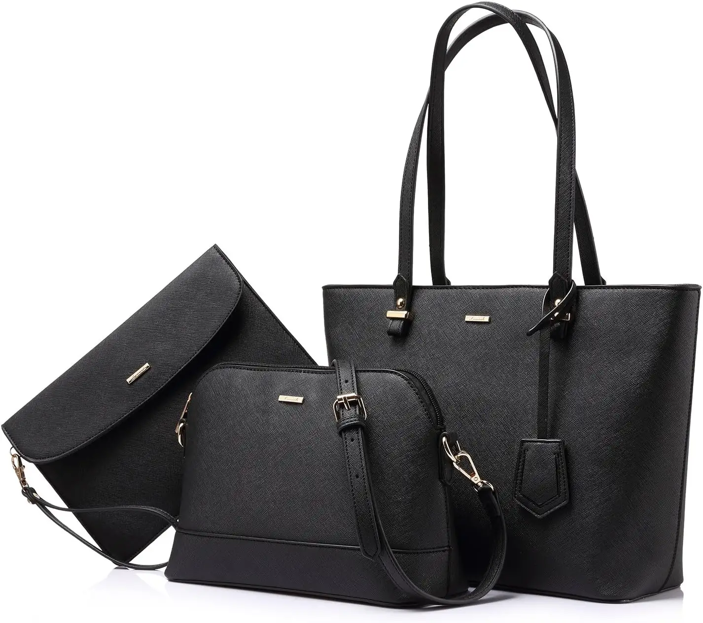 Bosrun Set dompet dan tas tangan mewah kulit PU kustom untuk wanita tas bahu tas jinjing desainer 3 buah