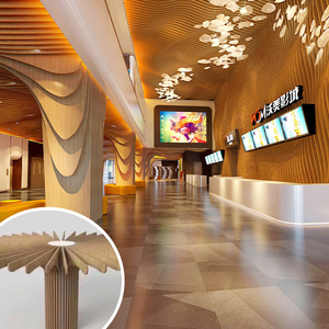 Maßgefertigte Aluminium-Holzoptik Abgehängte Metall-Lamellendecken Aluminium-Holzeffekt-Decke - Product Image 6