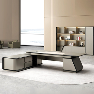 CEO sang trọng Thiết kế Hiện Đại Văn phòng điều hành Bàn đồ nội thất bàn Ông Chủ bàn hiện đại Thiết kế bằng gỗ văn phòng bàn máy tính bàn - Product Image 6