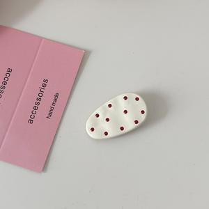 Pasador de Pelo con Diseño de Lunares Estilo Coreano, Color Rosa, Clip para el Cabello, Clip Lateral de Alta Gama, Elegante y Delicado, Accesorios para el Cabello de Mujer - Product Image 6