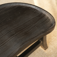 Tabouret en bois massif Wabi-Sabi, chaise moderne en forme de pois, petit tabouret vintage pour salon