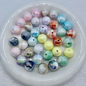UV Plated Iridescent 16mm Round <b>Beads</b> <b>Plastic</b> Resin Scattered <b>Beads</b> For Jewelry Making DIY Accessories - Product Image 3
