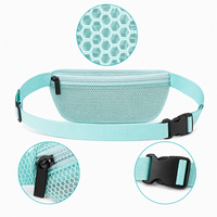 Sac banane promotionnel GRS avec logo personnalisé, sac de festival en maille, sac de taille, cadeau d'entreprise, salon professionnel, vente en gros, OEM