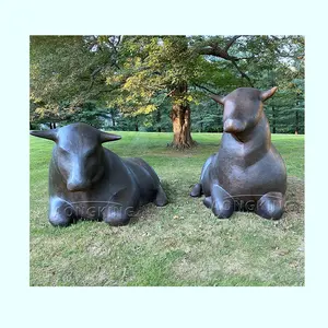 Yaşam boyutu bronz boğa heykelleri açık hava bahçe dekorasyonu