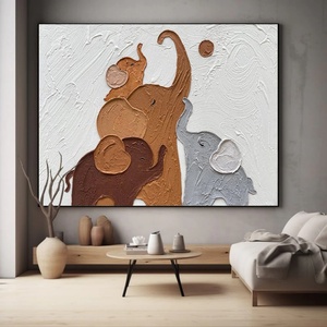 Art mural 3D, grande toile texturée peinte à la main, art abstrait contemporain pour la décoration moderne de la maison et des galeries - Product Image 2