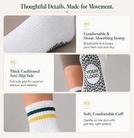 Chaussettes de Pilates personnalisées antidérapantes en coton peigné pour femmes, chaussettes de yoga personnalisées avec grip