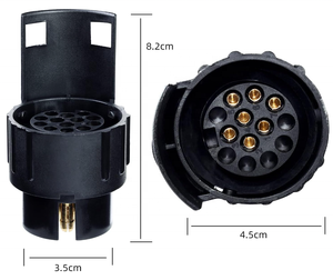 Adaptateur de remorque 7 à 13 broches Étanche <span class=keywords><strong>Attelage</strong></span> de remorquage 12V 7 à 13 broches Prise de remorque pour camion <span class=keywords><strong>Caravane</strong></span> Prise 7 voies Norme européenne - Product Image 2