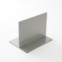 Panneau composite en aluminium brillant gris foncé de 4 mm 4x8 pieds avec revêtement FEVE pour les façades de bâtiments commerciaux