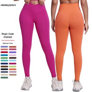 Leggings Deportivos de Cintura Alta con Control de Abdomen, Estilo Cruzado, para Yoga, Gimnasio, Fitness, para Mujer, de Alta Calidad, Venta Caliente - Product Image 1