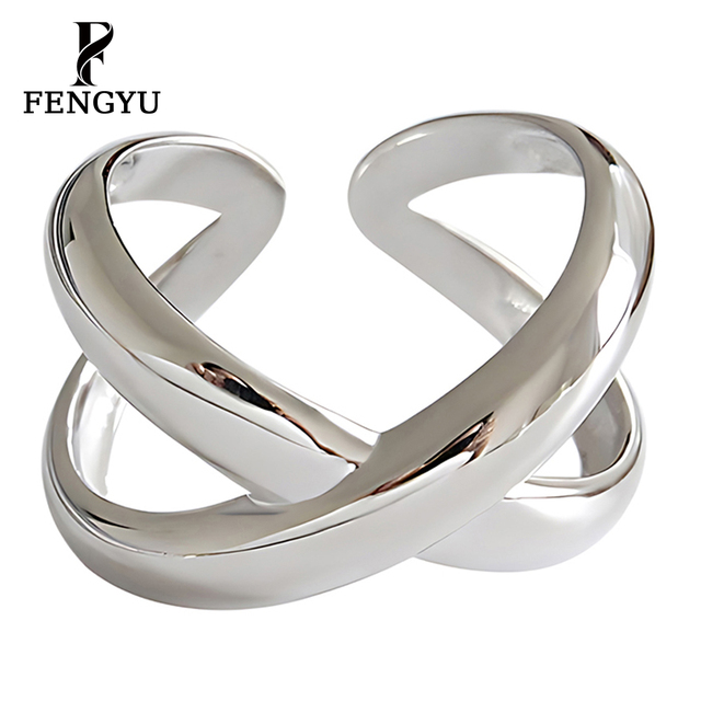 Fine Multilayer Crossover Rings for Women 925 Sterling Silver Fashion Girls Adjustable Ring Designer Custom Jewelry Wholesale