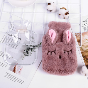 Sac mignon de bouteille d'eau chaude de thérapie de soulagement de douleur de stress de PVC avec la bouteille d'eau chaude lavable démontable de couverture de lapin - Product Image 2