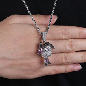 Ciondolo del personaggio dei cartoni animati Timmy, protagonista della famiglia anime "R", con zirconi, collana hip hop dal design originale. - Product Image 1