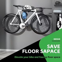 Support mural pour vélo, gain de place, capacité de charge de 15 kg, support mural robuste pour le rangement des vélos de montagne et de route