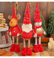 Figurine de Noël lumineuse et mignonne, Père Noël debout, Bonhomme de neige extensible, Renne en polyester, Décoration pour adolescents et adultes, pour hôtel
