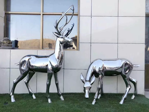 Sculptures <span class=keywords><strong>de</strong></span> cerf en acier inoxydable <span class=keywords><strong>de</strong></span> couleur personnalisée, design moderne, sculpture en métal d'art, <span class=keywords><strong>animaux</strong></span>, 15 cm - Product Image 6