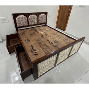 Cama de Madera Maciza de Mango Natural de Diseño Clásico, Cama Queen Size, Muebles de Dormitorio Modernos y Sencillos para el Hogar a Precio de Mayoreo - Product Image 2