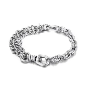 Pulseira masculina, moda 22cm, fivela de homens, pulseira de tecido brilhante, charme, pulseiras de aço inoxidável, joias